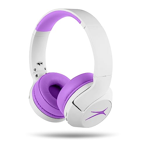 Altec Lansing Kid Safe Noise Cancelling Wireless Headphones 15H Battery, 85dB Volume Limit, Foldable Design Powerful Sound, Active Noise Cancellation Perfect for Kids Ages 7+ - color: Purple