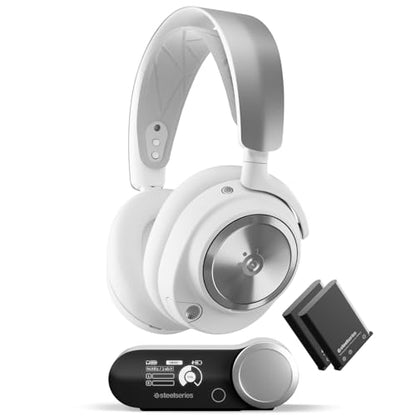 SteelSeries Arctis Nova Pro Wireless Multi-System Gaming Headset - Neodymium Magnetic Drivers - Active Noise Cancellation - Gen 2 Mic - White (Renewed)