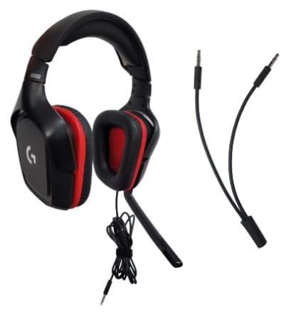 Logitech G332 Stereo Wired Gaming Headset with Microphone for PC, PS4, Xbox One, Nintendo Switch, Rotating, Leatherette Earcups, 50mm Drivers, Slim & Lightweight Gaming Headphones (Renewed)