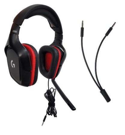 Logitech G332 Stereo Wired Gaming Headset with Microphone for PC, PS4, Xbox One, Nintendo Switch, Rotating, Leatherette Earcups, 50mm Drivers, Slim & Lightweight Gaming Headphones (Renewed)