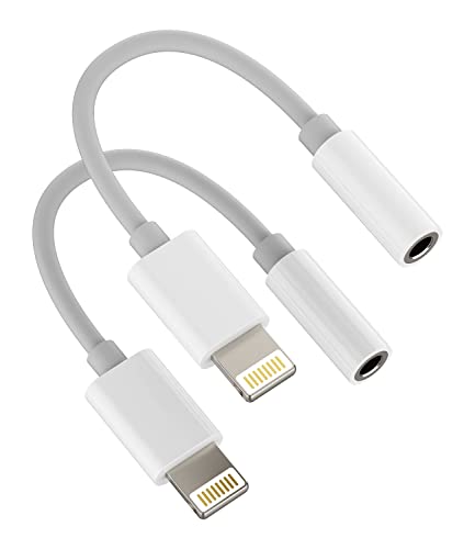 for iPhone AUX Adapter for Headphone Dongle Jack(2pack) Lightning to 3.5mm Splitter Cable MFI Certified Audio Cord Adaptador para Music Earphone Earbud Converter for 13 12 11Pro Mini for iPad