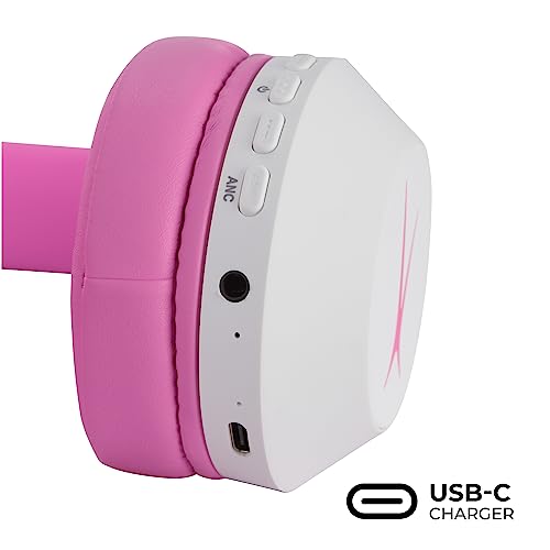 Altec Lansing Kid Safe Noise Cancelling Wireless Headphones 15H Battery, 85dB Volume Limit, Foldable Design Powerful Sound, Active Noise Cancellation Perfect for Kids Ages 7+ (Whiteout Pop Pink) - color: Whiteout Pop Pink