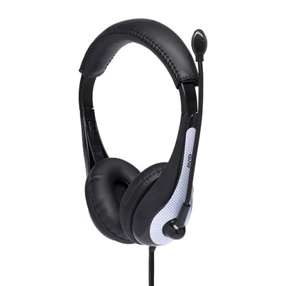 Avid AE-36 Headset in White with Adjustable Boom Microphone for School, Classroom, Education, Testing and Assessment - color: White, size: Single