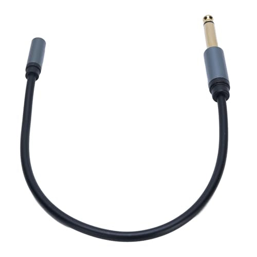 Diyeeni 6.35mm to 3.5mm Headphone Adapter, 1/4 Male to 1/8 Female Stereo Jack Cable, Gold Plated Copper Core 30cm PVC Extension Cord for Guitar, Piano, Amp, Headphones, Smartphone, Tablet