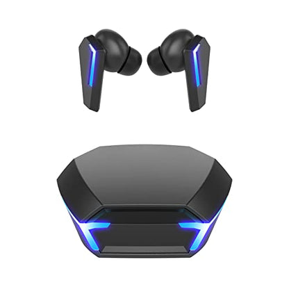 NW HANDA M10 Bluetooth Gaming Headphones True Wireless Earbuds with Bluetooth 5.2 HiFi Stereo Sound Microphone Game/Music Mode LED Light 40ms Ultra Low-Latency 24H Playtime Waterproof Earphones - color: Black