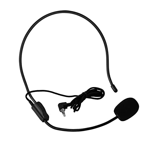 Microphone Headset, 3.5mm 1.05m Cable Head Mounted Wired Microphone for Voice Amplifier Teachers Speakers Coaches Presentations Seniors