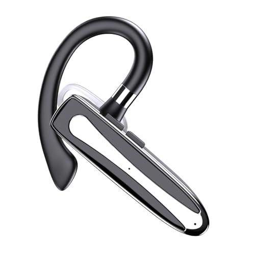 Bluetooth Headset Single Ear Wireless Earpiece V5.1 for Trucker Driving Office Call Use with ENC Noise Cancelling (Wireless Headset Bluetooth)