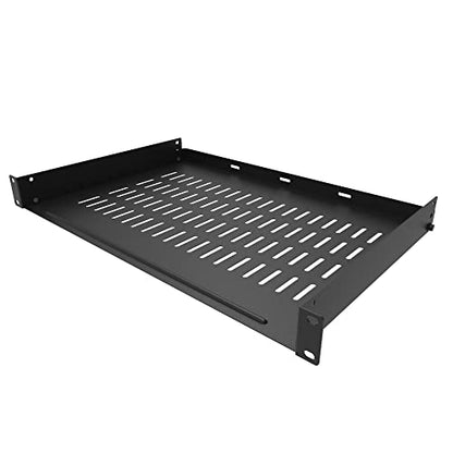 1U Vented Rack Shelf Universal Rack Tray No Lip 12 inch Depth | for 19 Inches Network Cabinet or Server Rack, Metal, Disassembled (12 Inches Deep) - size: 12 Inches Deep