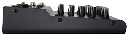 Rockville RockMix 4 Channel USB Recording Mixer Bundle with 2 RMC-XLR Mics | +48V Phantom Power, 48kHz/16-Bit, 2-Band EQ, XLR/TRS Combo Inputs, 3.5mm Aux, Bus Powered, 2 XLR Cables, Streaming, 3-Items