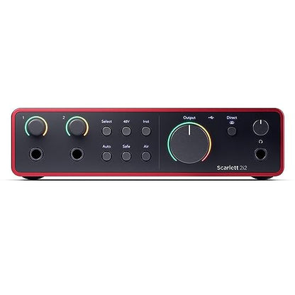 Focusrite Scarlett 2i2 4th Gen 2x2 USB Audio Interface Bundle with 2 H&A 6' XLR Cables