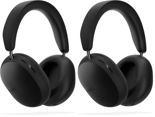Sonos Ace | Noise Cancelling Wireless Over-Ear Headphones with Bluetooth, 30-Hour Battery Life, Spatial Audio, Dolby Atmos, Dynamic Head Tracking - Black (Pack of 2) - color: Black, size: Headphones Only (Pack of 2)