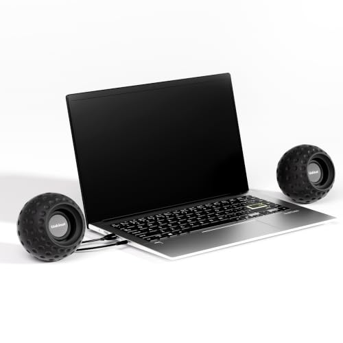 Uakinat 2.0 Computer Speaker, Black, USB Powered, 3.5mm Audio Input, Volume Control, Golf Style, Pair Pack, PC or Laptop