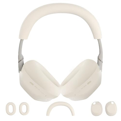 3 in 1 Ear Pads Cover Compatible with Sony WH-1000XM6 Protective Silicone Headphone Case Accessories for Sony WH-1000XM6 Ear Pads - Light Gray - color: Platinum Silver