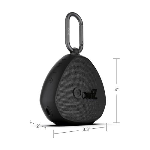 OontZ Angle Clip Portable Bluetooth Speaker, 5W, 12-Hour Playtime, IPX7 | Compact 5W clip-on Bluetooth speaker with rich bass, 100-ft range and Lightweight - color: Black-Clip