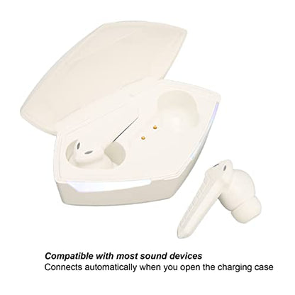 Septpenta Bluetooth Gaming Earbuds, Stereo 45Ms Ultra Low Latency BT 5.2 13mm Drivers Dual Mode Wireless Earphone, Two Illumianated Auto Pairing Deeper Bass Built in Mic for Laptop(White) - color: White