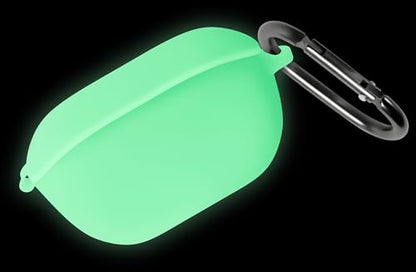 Geiomoo Silicone Case for JBL Vibe Buds 2, JBL Vibe Buds, Soft Flexible Scratch Resistant Protective Cover with Carabiner (Luminous Green) - color: Luminous Green