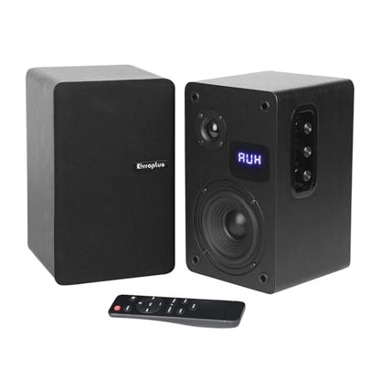 Powered Bookshelf Speakers for Turntable Vinyl Record Player | 40W*2, 4 Inch Woofer, Optical/ARC/RCA/BT/AUX Wired & Wireless Input, Desktop HiFi Stereo Sound Active Speakers for TV PC - size: 4 Inch Woofer