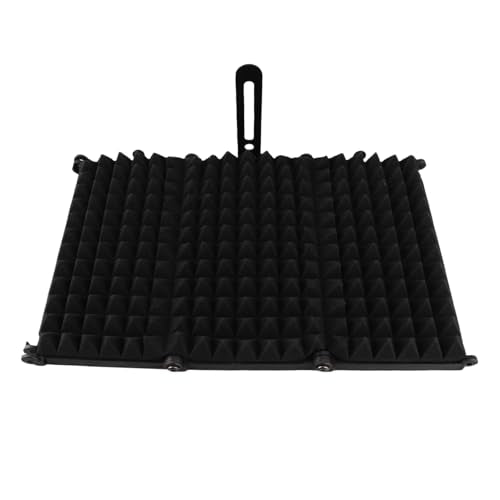 Portable Microphone Isolation, Adjustable Angle Sound Absorbing Panel with High Density Sponge for Vocal Recording and Noise Reduction (3 panel) - size: 3 panel