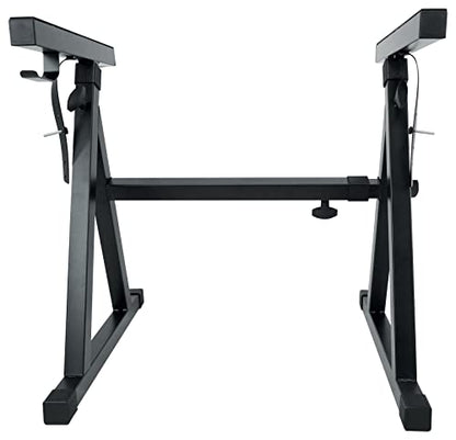 Rockville Z50 Z-Style Pro Keyboard Piano Stand, Adjustable Height and Width, Headphone Hook, Fits 54-88 Keys + Includes Travel Bag | 250 lb Capacity, Fits 49 Key and Up, EVA Foam Pads, Headphone Hook, Anchoring Straps, Portable, Sits or Stands