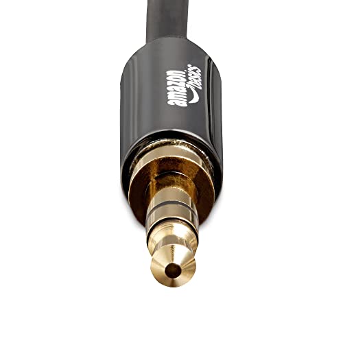 Amazon Basics 3.5mm Stereo Audio Auxiliary Cable for Speakers, Car Stereo, Tablets and Smartphones with Gold-Plated Plugs, 8 Foot, Black - size: 8 ft (1 Pack)