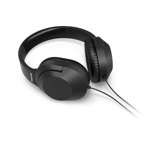 Philips Audio H2005BK/00 Over-Ear Stereo Headphones Wired (2 m Cable, 40 mm Neodymium Drivers, Passive Noise Isolation, Adjustable Headband, Lightweight) Black - size: One Size No Mic