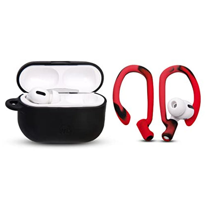 WC HookZ - Patented Upgraded Over Ear Hooks for AirPods Pro 1, 2 & AirPods 1, 2 & 3- Two Size Pairs Included in Package, Unique Left & Right Hook, Made by Wicked Cushions | Lava red - color: Lava