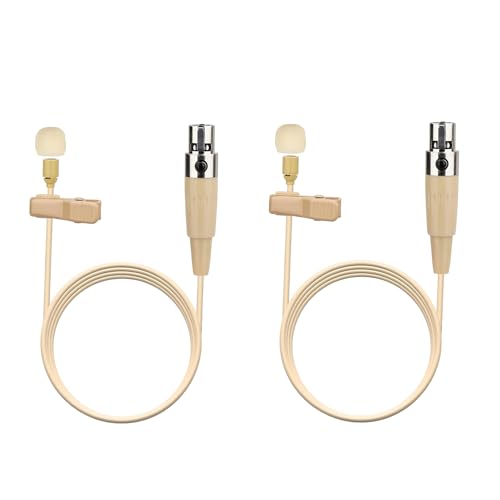 2 Pack XLR 4pin Beige Lavalier Microphone for shure Bodypack System - size: Beige Lavalier Microphone