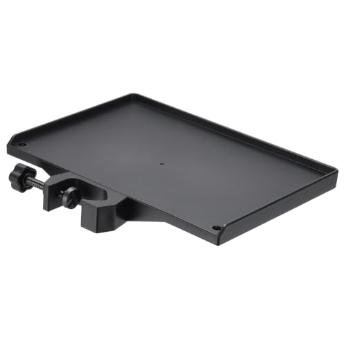 Microphone Stand Tray 7.9x5.5in Microphone Stand Plastic Tray Black | Bubble Bag ABS Plastic Adjustable Clamp-On for Live Streaming Concert Karaoke