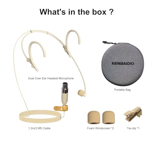 Headset Microphone Dual Earset Headworn Over Ear Hanging Condenser Mic Compatible with AKG Wireless System Bodypack Transmitter for Lectures Performance Theater Podcasts, Mini XLR 3 Pin TA3F Plug - size: Mini XLR 3 Pin TA3F Plug for AKG Only