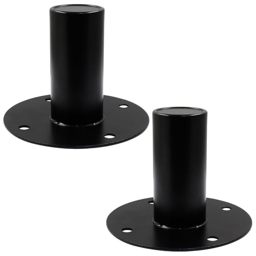 Hordion 2 pcs Speaker Stand Top Bracket, 107 * 85mm/4.25 * 3.3 Inch | Metal Speaker Mounts Hat, Black Studio Speaker Mount for Stand Pole