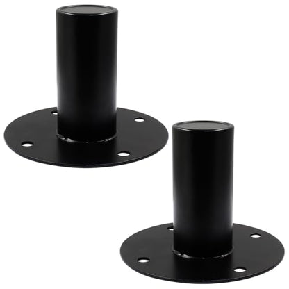 Hordion 2 pcs Speaker Stand Top Bracket, 107 * 85mm/4.25 * 3.3 Inch | Metal Speaker Mounts Hat, Black Studio Speaker Mount for Stand Pole