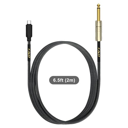 J&D USB C to 6.35 mm 1/4 inch TS Guitar Audio Cable, Audio Recording, Bass, Electronic Piano Microphone Cord Compatible with iPhone 16 Pro Max/16 Pro/16 Plus/16/15/15 Pro Max/15 Pro/15 Plus, 6.6 Feet - size: 6.6 Feet