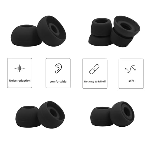 Replacement Eartips Compatible with Powerbeats 3 Powerbeats 2/1, 4 Pairs Replacement Earbuds Silicone Ear Tips Eargels Set - Small, Medium, Large and Double Flange (Black) - color: black
