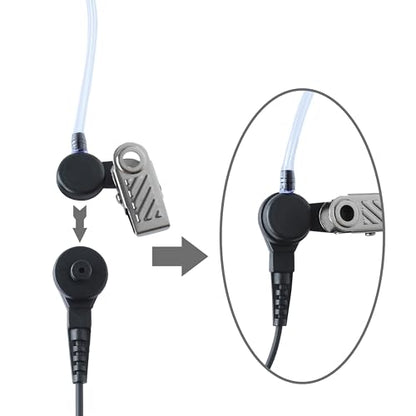 Replacement Acoustic Tube for Two Way Radio Earpiece Coil or Surveillance Kit Headset 2 Pack
