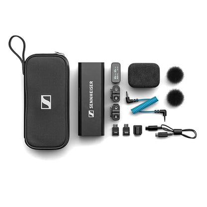 Sennheiser Pro Audio Profile Wireless 2-Channel All-in-One 2.4 GHz Clip-On & Handheld Microphone System | Includes Receiver, 2 Clip-On Microphones, Portable Charging Bar & Handheld Interview Mic | 2.4 GHz digital system with charging bar and internal reco