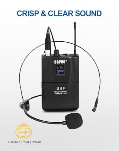 SGPRO SG-13B Wireless Head-Worn Microphone Set with Compact Receiver - color: SG-13B | Single Bodypack Set