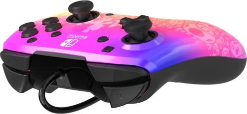 PDP REMATCH Enhanced Wired Controller, Officially Licensed for Nintendo Switch, Switch Lite & Switch - OLED Model, Nintendo Switch 2, Compatible Gamepad, Customizable Programmable Buttons, Super Mario Star Spectrum (Rainbow) - color: Star Spectrum