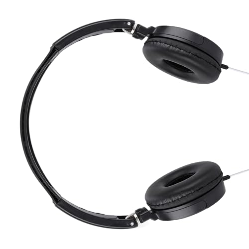 Dioche Foldable Noise Cancelling Headphones, Over-Ear Wired Headset with Stereo HiFi Sound, Compact Lightweight Design for Travel Office Home Use, 3.5mm Blue