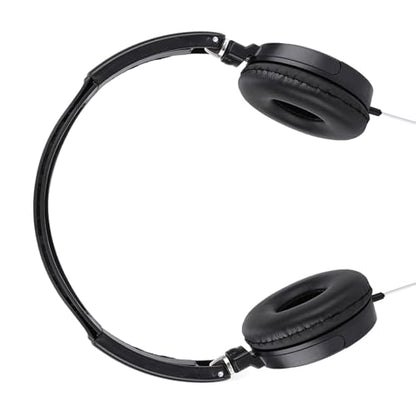 Dioche Foldable Noise Cancelling Headphones, Over-Ear Wired Headset with Stereo HiFi Sound, Compact Lightweight Design for Travel Office Home Use, 3.5mm Blue
