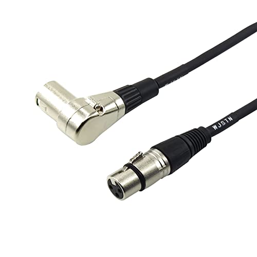 WJSTN 2-Pack 2FT Right-Angle Male to Straight Female XLR Cable Audio Adapter - size: 2FT