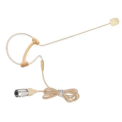 Single Ear Headset Microphone Compatible with Audio-Technica Bodypack | Condenser Earset Headworn Mic for Wireless System Transmitter with 1.2m Cable Windscreen Hirose 4 Pin Plug