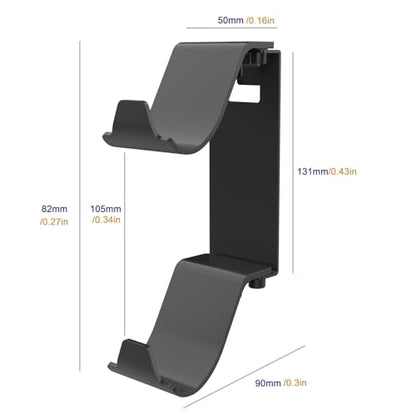 Dual Controller & Headset Holder for PS5 Slim/pro - No Screw Metal Wall Mount, Side Mount Storage, Space Saving Design for Gaming Setup Organization
