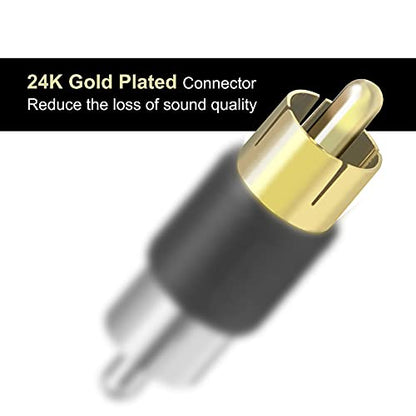 VCE RCA to 1/4" Audio Adapter 6-Pack Bundle with RCA Male to Male Coupler 5-Pack