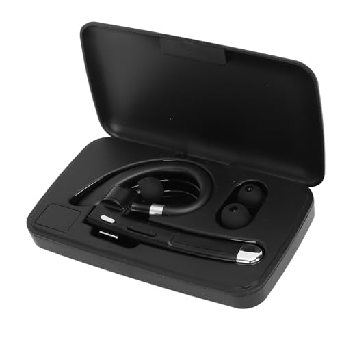 Single Ear Bluetooth Headset with Noise Cancelling Dual Mic, 180° Rotate Wireless Trucker Headset, IPX7, 64H Talk Time LED Display for Truck Drivers Business