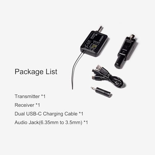 BUDON Wireless XLR Microphone Adapter, UHF Transmitter & Receiver with 99 Channels,164ft Range, Rechargeable for Converting Dynamic Mics to Wireless for PA Systems, Mixers & Cameras