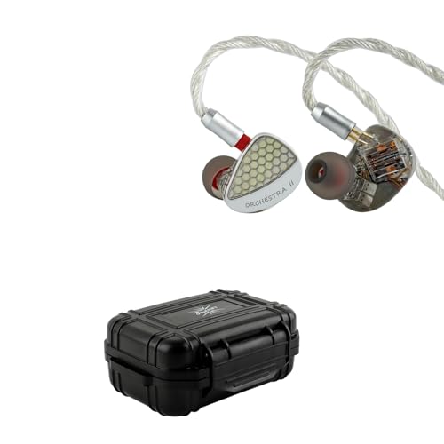 Linsoul Kiwi Ears Orchestra II 10BA Professional in-Ear Monitor, HiFi Wired IEM Earbuds with Superlative Tonal Balance Kiwi Ears SONICAP Waterproof Earbud Case,Hard Protective IEM Storage B