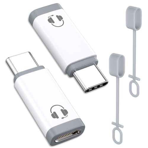 USB C to Lightning Audio Adapter, USB C Male to Female Lightning Headphone Audio Adapter Compatible with iPhone 16/16Pro/15 Pro, iPad Pro, iPad Air 6, MacBook, Galaxy S24 (No Charge)-2Pcs - color: White-2Pack