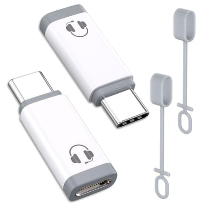 USB C to Lightning Audio Adapter, USB C Male to Female Lightning Headphone Audio Adapter Compatible with iPhone 16/16Pro/15 Pro, iPad Pro, iPad Air 6, MacBook, Galaxy S24 (No Charge)-2Pcs - color: White-2Pack