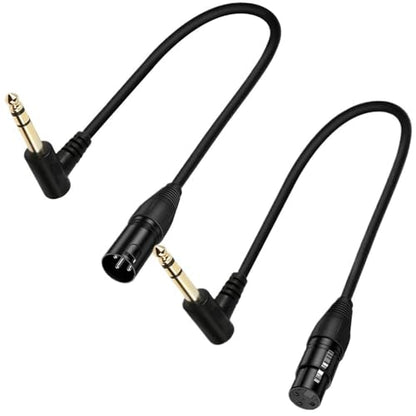 90 Degree Right Angle 1/4 Inch TRS to XLR Male Balanced Signal Interconnect Cable Quarter inch to XLR Patch Cable 0.5m(6.35mm Stereo Male) - color: 6.35mm Stereo Male