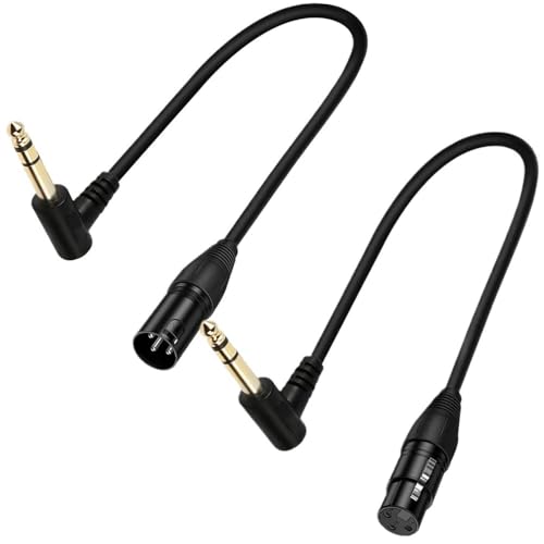 90 Degree Right Angle 1/4 Inch TRS to XLR Male Balanced Signal Interconnect Cable Quarter inch to XLR Patch Cable 0.5m(6.35mm Mono Male) - color: 6.35mm Mono Male